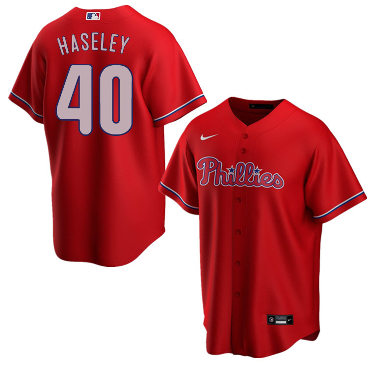 Nike Men #40 Adam Haseley Philadelphia Phillies Baseball Jerseys Sale-Red